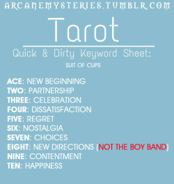 maybelenormand:  arcanemysteries:  Tarot: Quick and Dirty Keyword