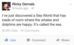 zara-loves-thin:  dlscoveries:  Ricky Gervais laying it straight