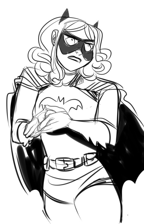 pinuparena:  ericafailsatlife:  Hub Comics’ annual Batman themed art show Dark Knight on a Dark Night is coming up and store manager Jesse asked me to design a Batgirl for him to sculpt so I spent today doing Batgirl doodles because I felt like crap