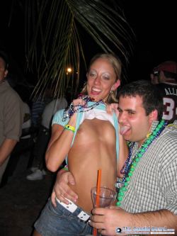 exposed-in-public:  A few drinks helps with Flashing Friday from http://exposed-in-public.tumblr.com/ badgirlsflashing:  Who wouldn’t love a wife that got off on flashing her tits for the camera in public? 