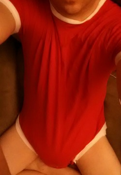 thelatentboy:  Red onesie today while I listen to the thunder