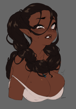 koitonic:bust commission of someone’s elf girl!! this is my