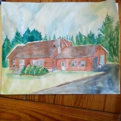 Commissioned to draw a house. Copic 0.7 and watercolors. #mattbernson