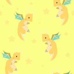 pokemonpalooza:  Dragonite stripes and stars, and a plain white