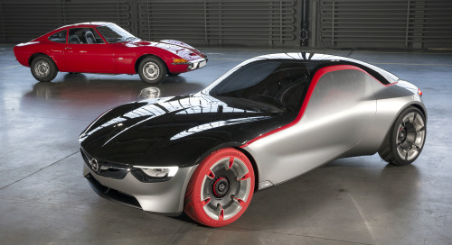 carsthatnevermadeit:  The Opel GT is to appear at this yearâ€™s Techno Classica in Essen (April 6-10). Alongside the original GT sports car of the late 1960s and 70s, the GT Concept which was unveiled at this yearâ€™s Geneva Motor Show will be on show