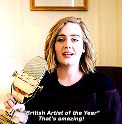 adeles:  Adele accepts her award for British Artist of the Year