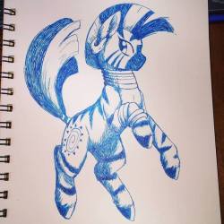 fizzy-dog: Drew Zecora to test my new blue ink.  Ooo, very nice!