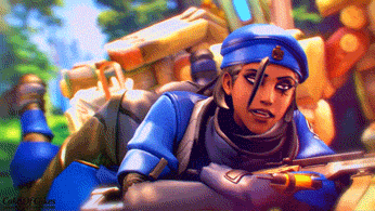 cakeofcakes:  Captain Ana finds another use for Bastion’s gunlink: gfycatTurns out she has a nice booty underneath the coat. Also have you guys seen Blizzard’s new ow short,it’s pretty good,my current favorite(my patreon)Bastion by art_parody, Ana