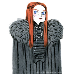 juliabe:Tiny sketchbook portrait of Sansa, the Lady of Wintefell