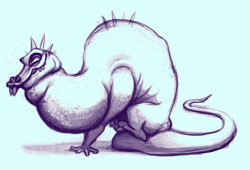 thethreehares:  Quickie sketch. Because fat dragons make everything