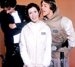 andysmcnally:    Mark Hamill, Harrison Ford, and Carrie Fisher