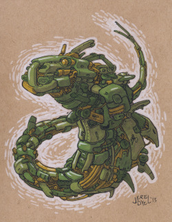 drawjereldraw:  The Dragon, getting back into these marker drawings,