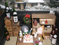 gegege-no-blog:  Nezumi Otoko and Kitaro celebrate a traditional