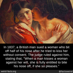 mindblowingfactz:  In 1837, a British man sued a woman who bit