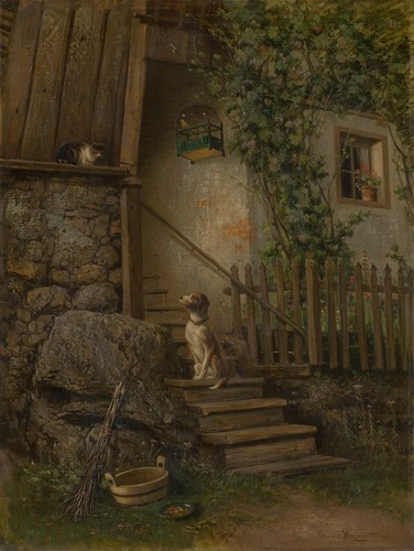 slovak-national-gallery:  On the Porch (Dog and Cat), Eduard