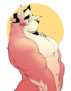 gengacanvas:  More strawberry shy dog.Yes he actually smell and