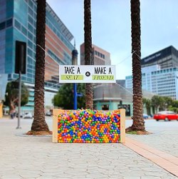 rotfuenf:  A random ball pit is set up in the middle of a cityAnd