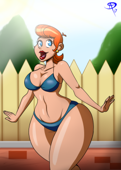 chillguydraws:    The Water’s FineReleasing this one a bit early for Mother’s Day.Going back to the classic cartoon mother that is Dexter’s Mom, that redefined what it is to have a crush on a fictional mother. _____________________________________________