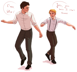 kayaczek:  so umm Bucky was teaching Steve how to lindy and then