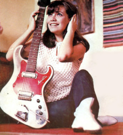 savetheflower-1967:  Teen girl with her guitar and white boots,