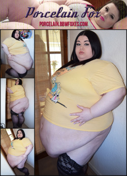 porcelainbbw:  So this is a one year comparison from the last time I wore this outfit, do you think I’ve grown?Now here’s a real challenge can I fit my oversized rump into these minuscule leggings? All that fat wobbling left me exhausted! http://porcelain