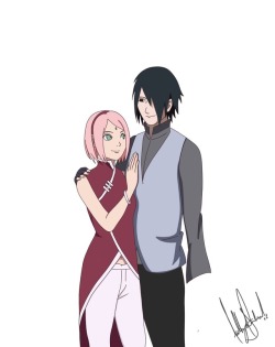 appleheadss:  Sakura and sasuke with different backgrounds choose