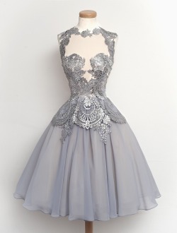 promdress01:  Vintage silver grey prom dress      