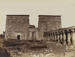 grandegyptianmuseum:  Philae, view of the Pylon with Columns,