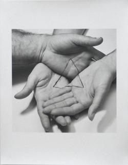 curties:  Liliana Porter, Untitled (hands and triangle), 1973.