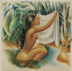 surrealappeal:Miguel Covarrubias, Bather Holding Up Her Kemban