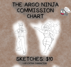 theargoninja:  I’m opening Commissions again. This time with