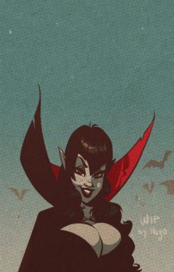 Preview of one of the next pinups. Daughter of Dracula. Mo’