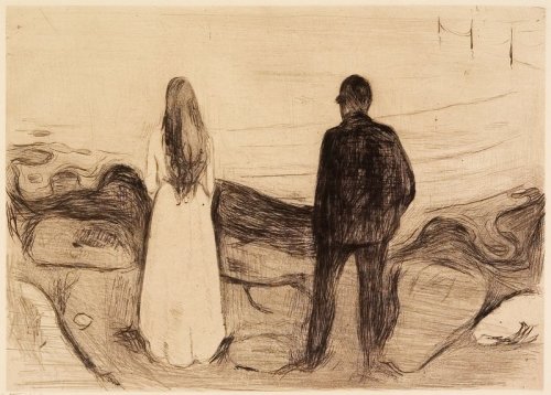 artist-munch:  Two Human Beings, The Lonely Ones, Edvard Munch,