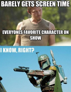 carlohasweirdthoughts:  Daryl Dixon and Bobba Fett 