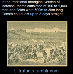 ultrafacts:  Aboriginal lacrosse was a big game and quite often