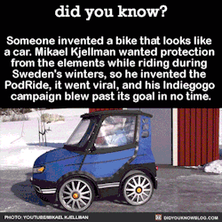 did-you-kno:  Someone invented a bike that looks like  a car.