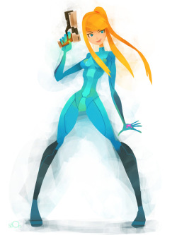 lordwanjavi:  Samus Aran // Samus and baby Metroid by zgul-osr1113