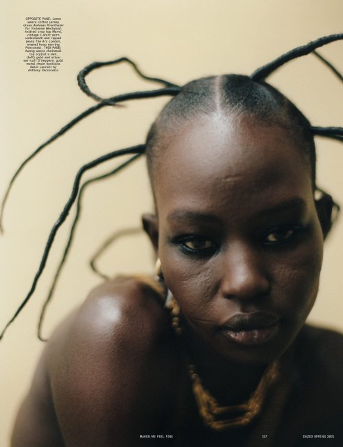 modely-way:  Aweng Chuol for Dazed Magazine, photo by Alexandra