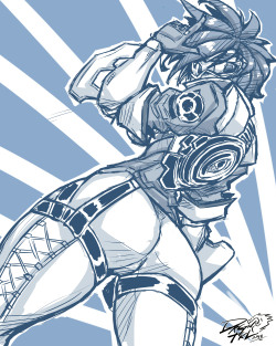 dragoontequila:  Tracer fan art sketch… Late for the hype booty