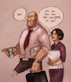 sinuswave:AU where Pauling is Heavy’s cheeky secretary, Scout