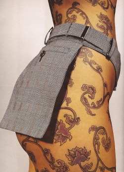 aw1998monsters: Wool-plaid belt bag, Givenchy Couture by Alexander