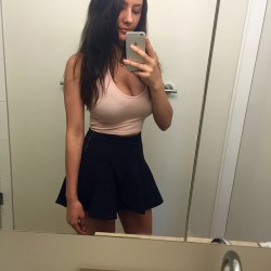 Black Skirt, Pink Top