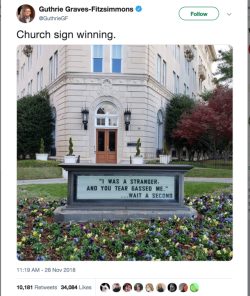lauraannegilman: Sign (NOT photoshopped) outside the United Methodist