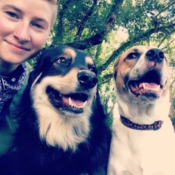 lespirit:  Three dorks #dogwalkerlife #daveandbernice  You’re