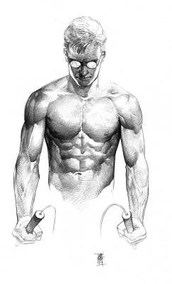alexmaleev:  From the body issue of ESPN magazine. Pencil on