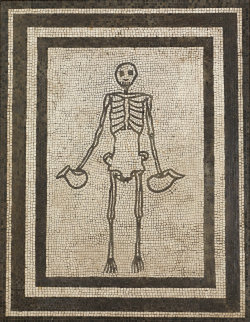 centuriespast:   A floor mosaic from the dining room of a Pompeii