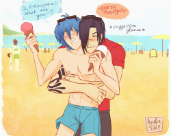anellatulip:   Public displays of affection= embarrassed Aoba