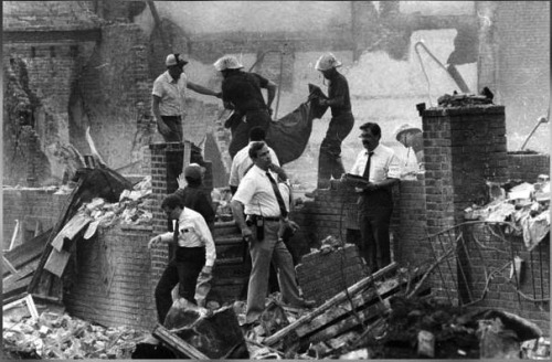 soulrevision:  [For more on social justice, follow me on Instagram: soulrevision , Tumblr: soulrevision , Facebook: soulrevision , Twitter: soulrevision] 29 years ago on this day, May 13, 1985, the U.S. dropped a bomb on the members of MOVE in
