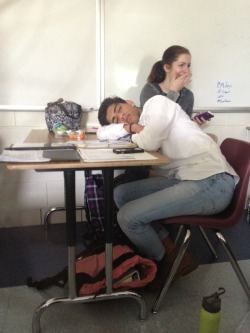 jewmingle:  A photoset of me sleeping in class