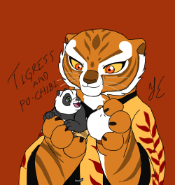 ani-dragmire:  “Tigress and Po-Chibi”  (Seguire practicando